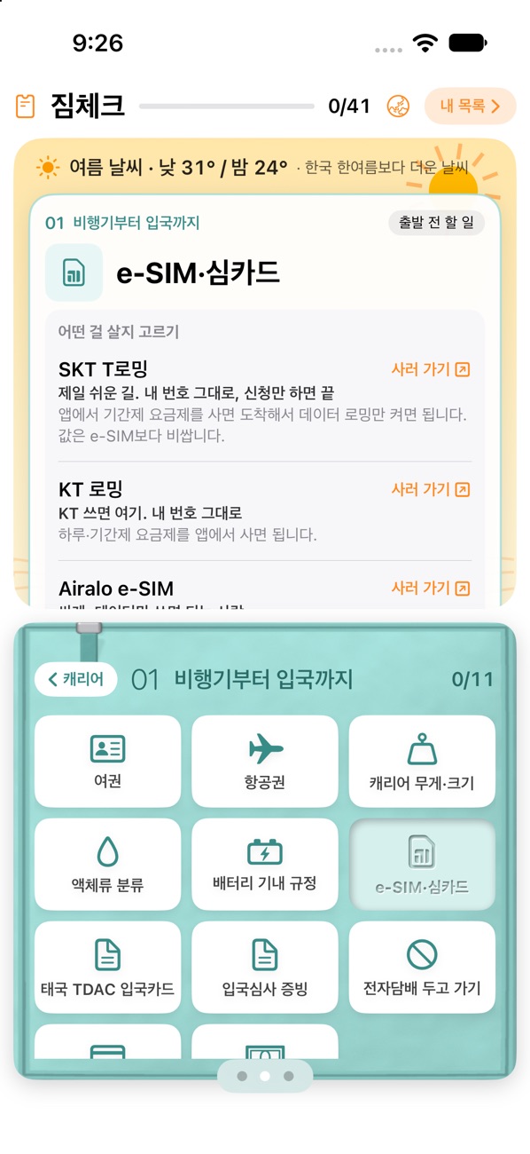 e-SIM and roaming options